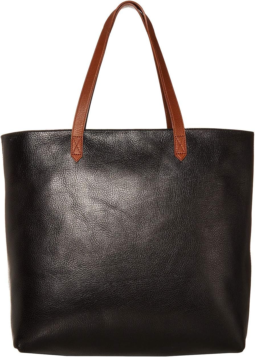 

Сумка-тоут Madewell Zip Top Transport Tote, цвет True Black/Brown