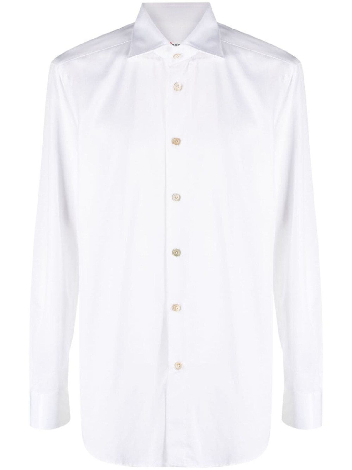 

Kiton slim-cut cotton shirt, белый