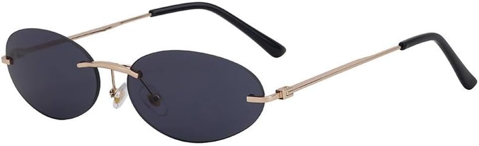 

Солнцезащитные очки в маленькой овальной оправе для женщин и мужчин, роскошные винтажные солнцезащитные очки без оправы для мужчин, Boundless Eyewear Shades UV400 LVTFCO, C4goldgray