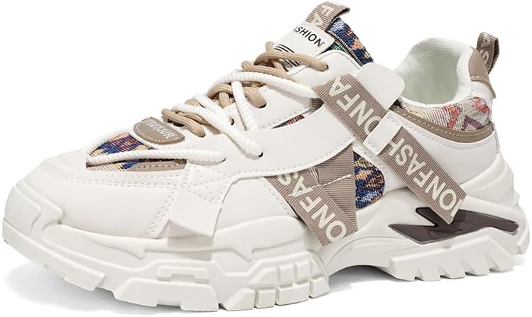 

Мужские ретро кроссовки с круглым носком и шнуровкой, с толстой подошвой, противоскользящие и легкие, средней высоты, подходят для ежедневной ходьбы и бега Igzbibg, хаки