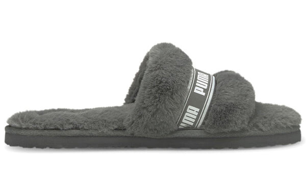 Тапочки fluff slide 'charcoal grey' Puma, серый — фото 3