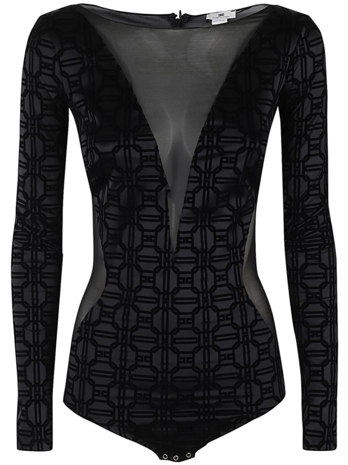

Боди Elisabetta Franchi из флока, черный