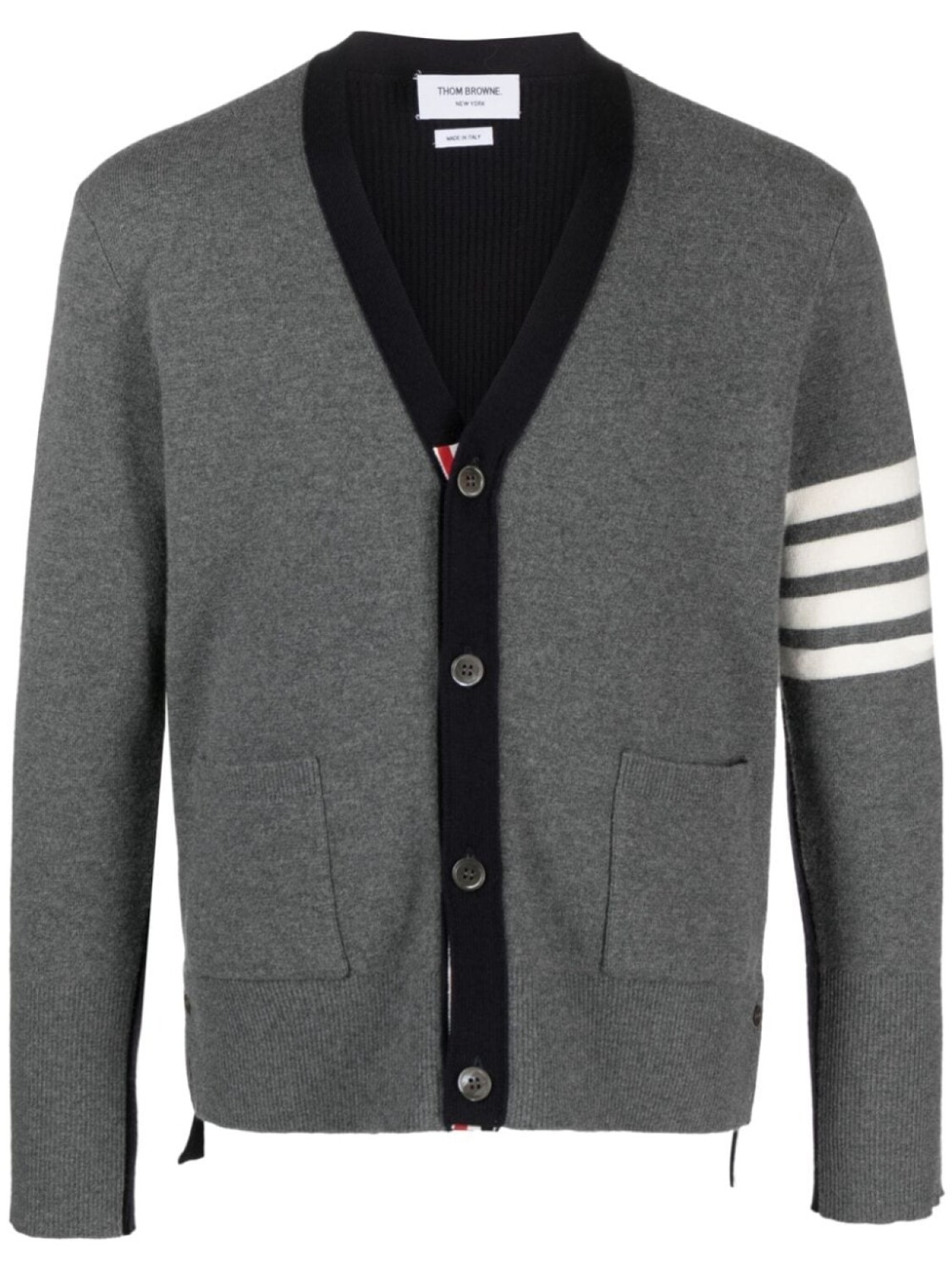 

Thom Browne кардиган вязки интарсия с полосками 4-Bar, серый