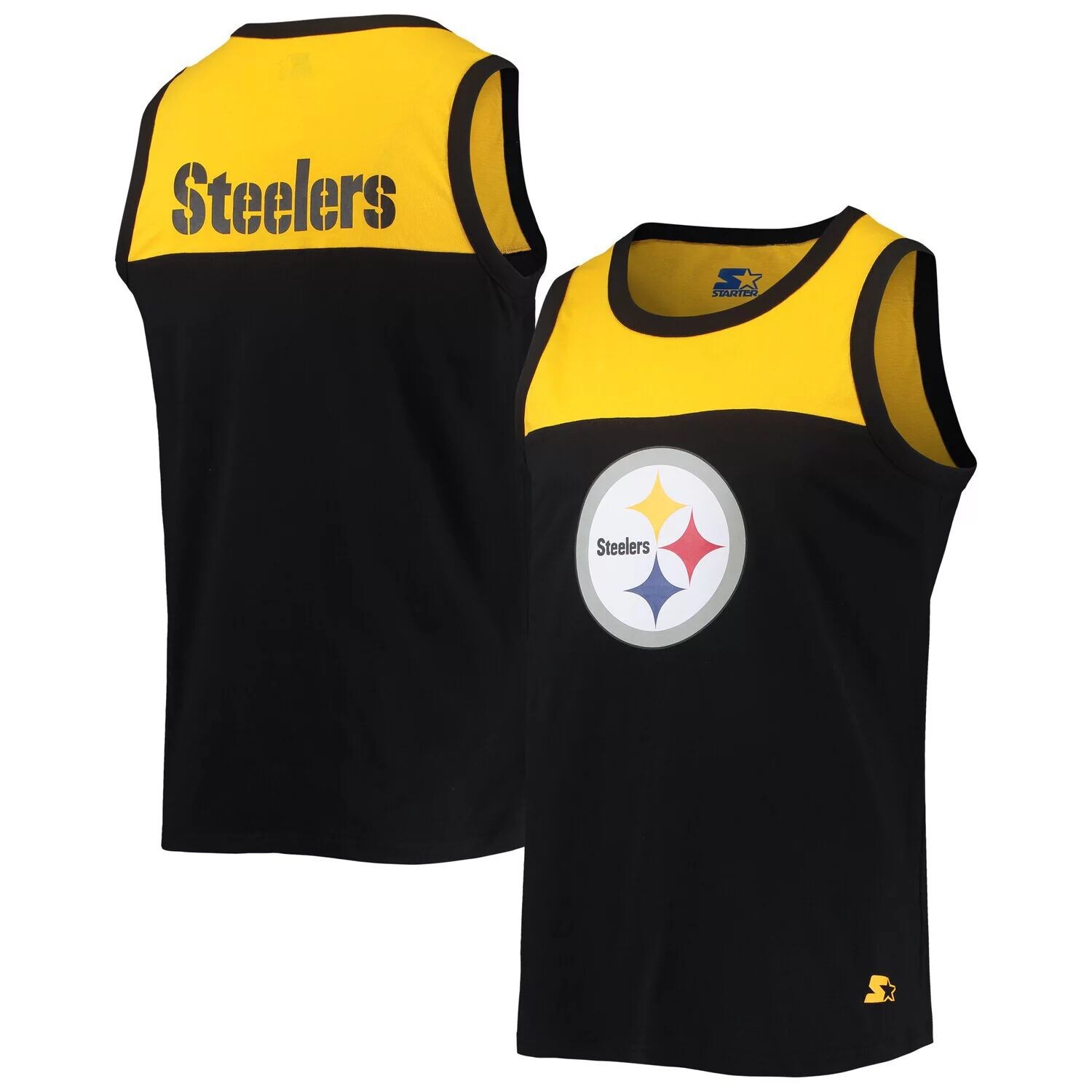 

Мужская базовая модная майка Pittsburgh Steelers Team Touchdown черного/золотого цвета Starter