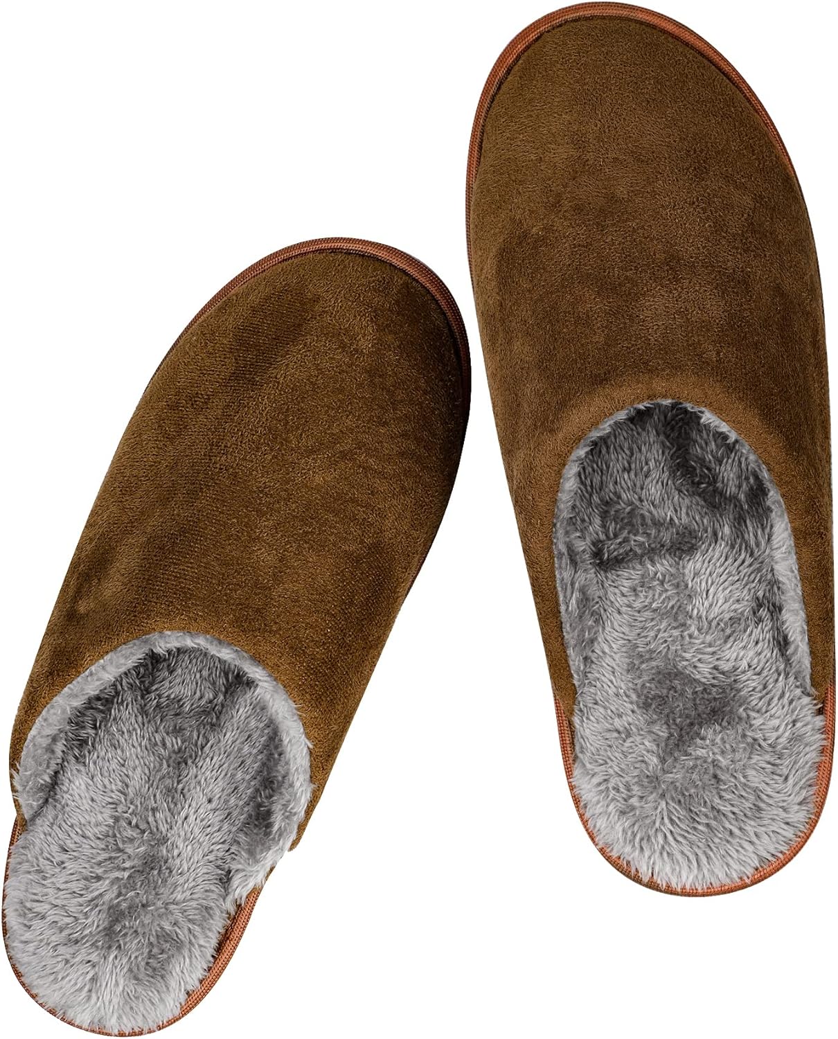 

Женские и мужские тапочки riemot с пенной вставкой для памяти, теплые пушистые домашние тапочки с мягкой подошвой, без меха, удобные, с противоскользящей подошвой для дома и путешествий, коричневый