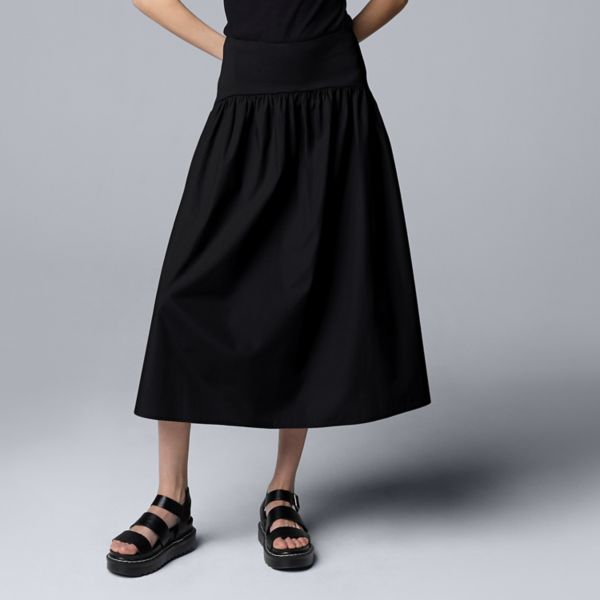 

Юбка Petite из смешанных материалов Simply Vera Vera Wang, черный
