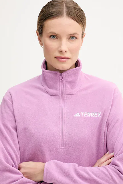 Флисовая кофта с короткой молнией Adidas TERREX, фиолетовый — фото 4