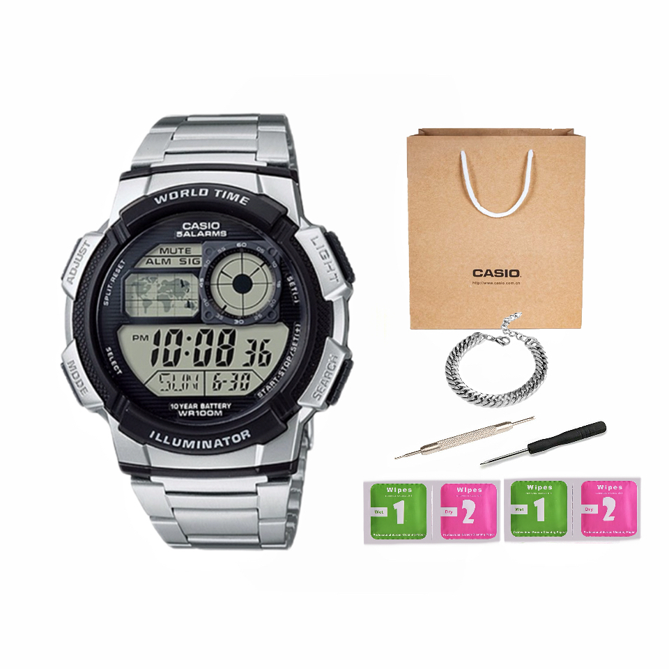 

Мужские молодежные черные часы AE-1000WD-1A CASIO