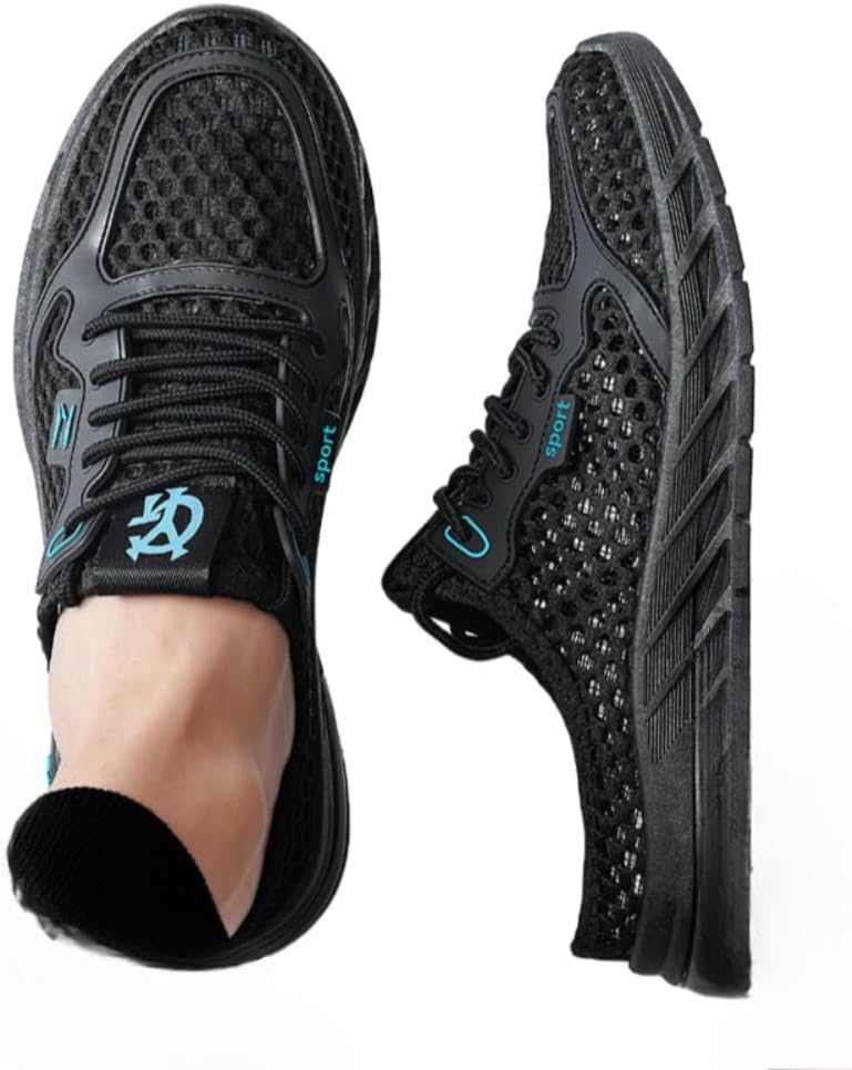 

Мужские теннисные туфли без задника, широкие туфли-мюли, слипоны для дома, мюли на платформе, дышащая сетка, шнуровка, легкая повседневная спортивная обувь, нескользящие, удобные для ходьбы, летние, для путешествий и вождения Geerta, черный