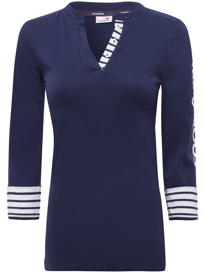 

Рубашка с рукавами 3/4 темно-синего и белого цветов Kangaroos