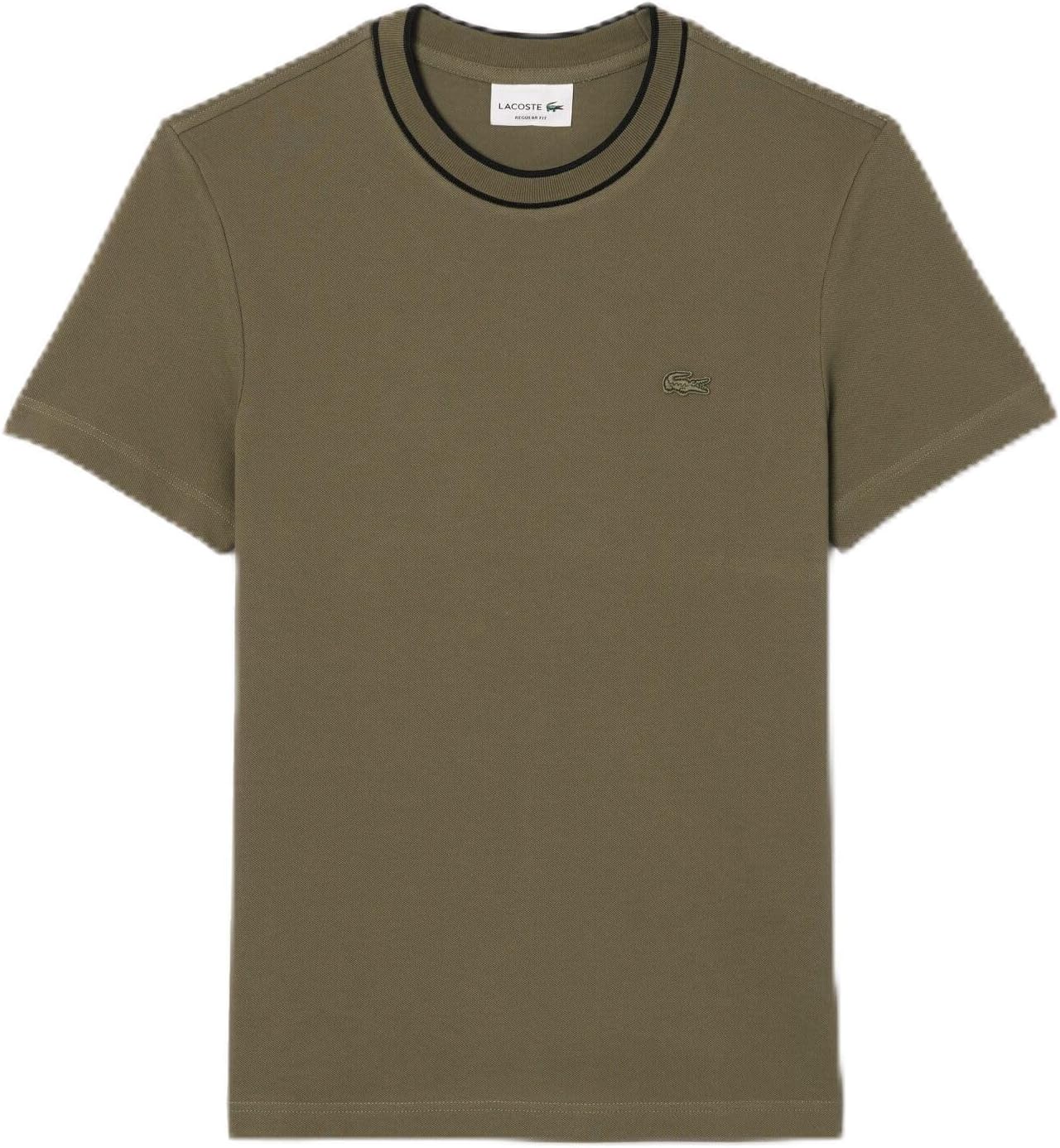 

Мужская футболка Lacoste Official с подкладкой и ребристым воротником-стойкой, модель TH1004-10, зеленый