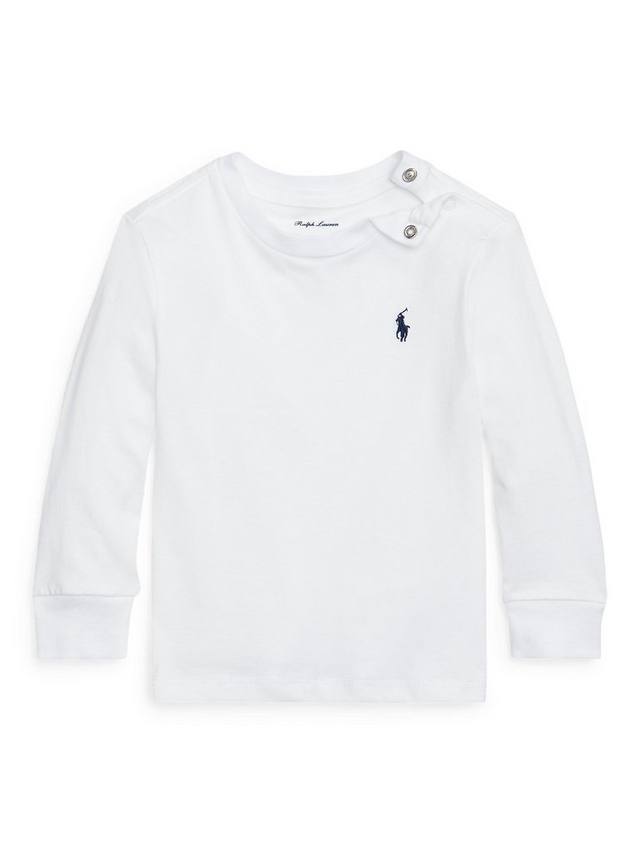 

Детская хлопчатобумажная футболка с длинным рукавом Ralph Lauren, белый