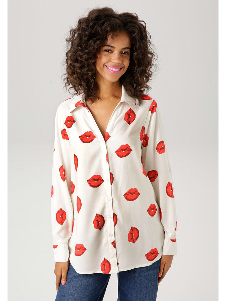 

Рубашка Aniston, белый/красный