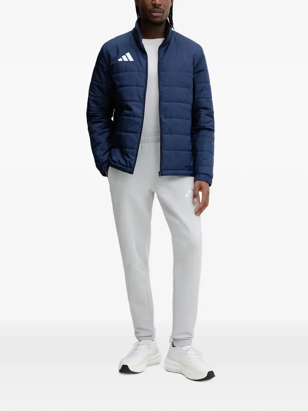 Стеганая куртка с логотипом Adidas, синий — фото 2