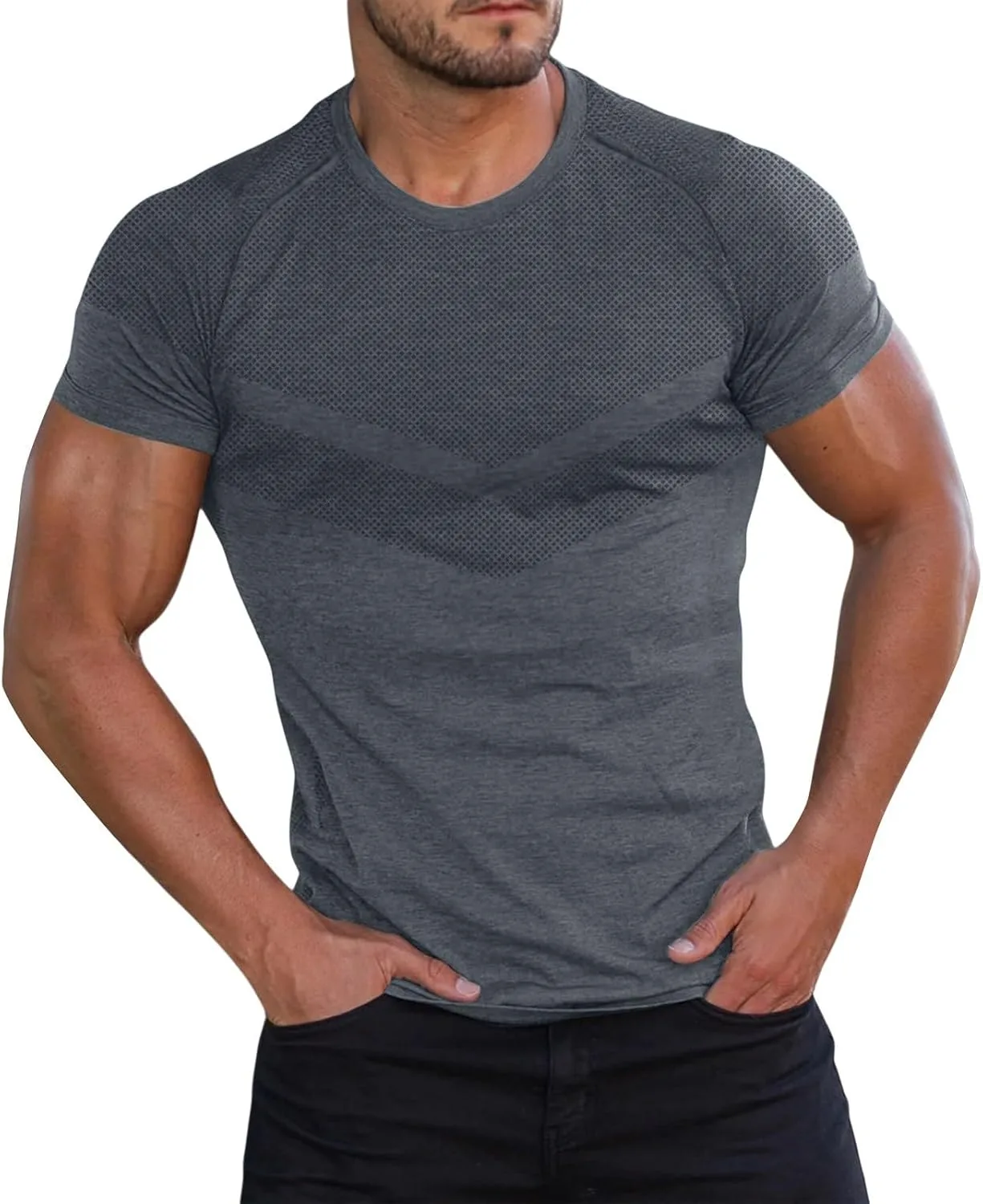 Мужская футболка для тренировок Quick Dry Moisture Wicking