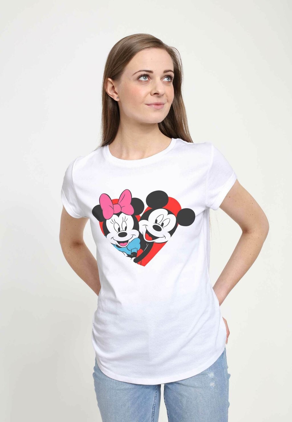 

Футболка с принтом MICKEY MOUSE MICKEY MINNIE HEART Disney, белый