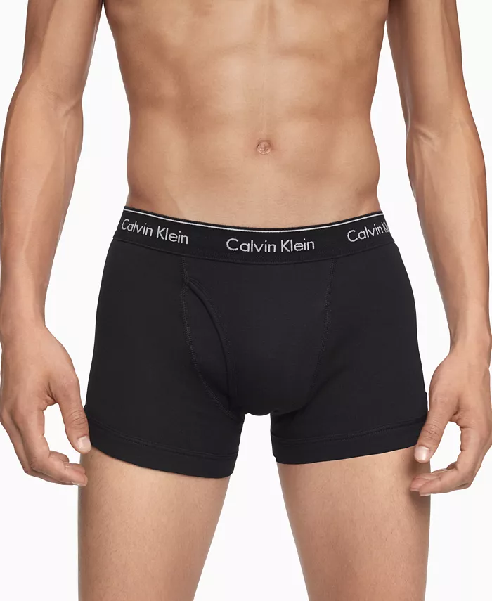 Мужские классические трусы из хлопка, 5 штук Calvin Klein, черный — фото 4