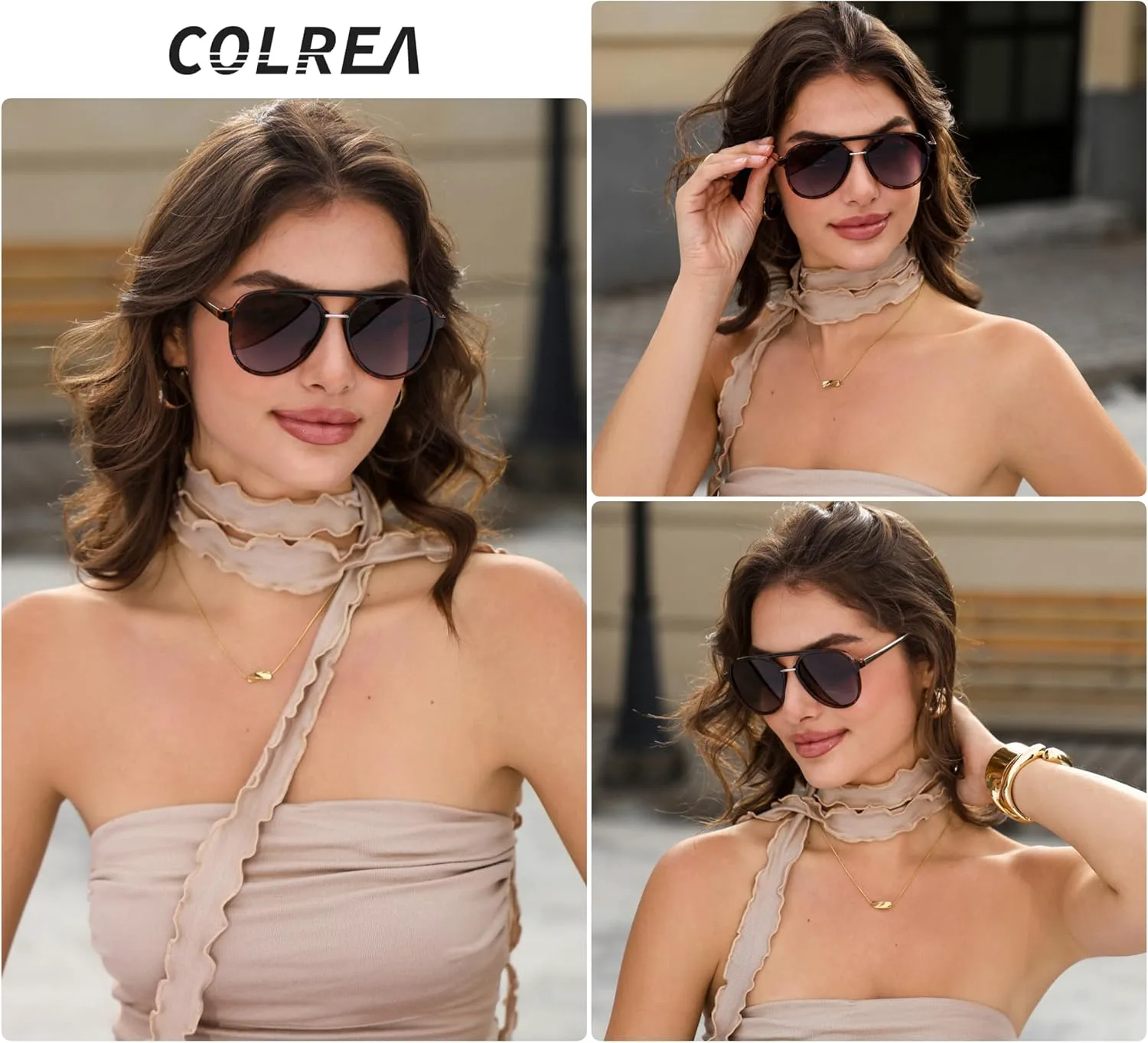 

Поляризованные солнцезащитные очки-авиаторы для женщин и мужчин, крупная оправа, ретро-стиль, винтаж 70-х, модель CL1392 Colrea, Tortoise Frame/Gradient Brown Lenses