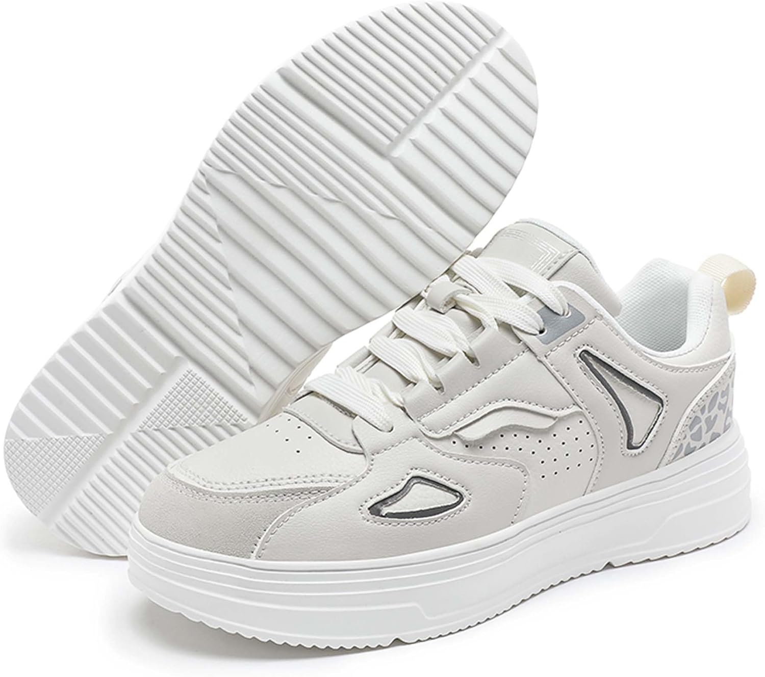 

Мужские и женские кеды для скейтборда с нескользящей подошвой и дышащей тканью, на шнуровке, низкие, повседневные для ходьбы, для коротких дистанций, для соревнований по настольному теннису, кроссовки для прыжков в длину Ksyvucrd, бежевый