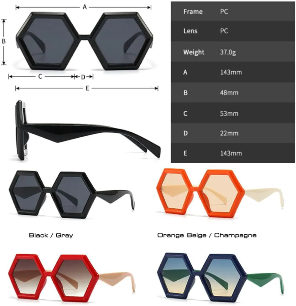 

Солнцезащитные очки в стиле ретро Polygon 2027 для женщин, градиентные оттенки Tea Shades, модные двухцветные солнцезащитные очки для мужчин MTZJH, C6 Grey Blue