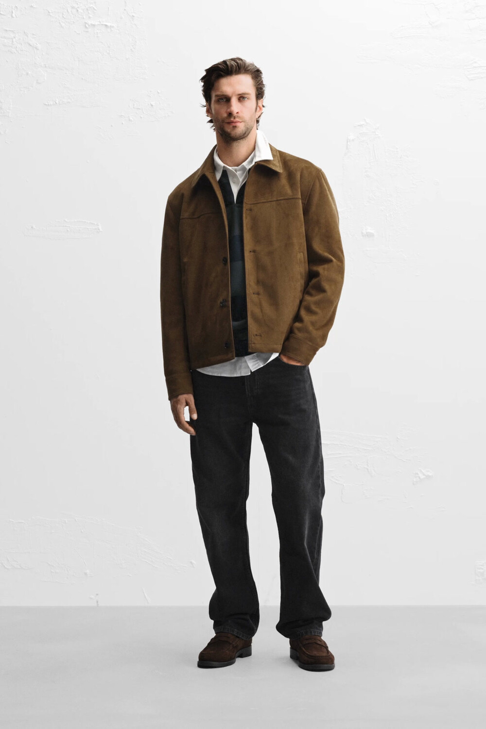 

Куртка из искусственной замши ZARA, цвет Brandy