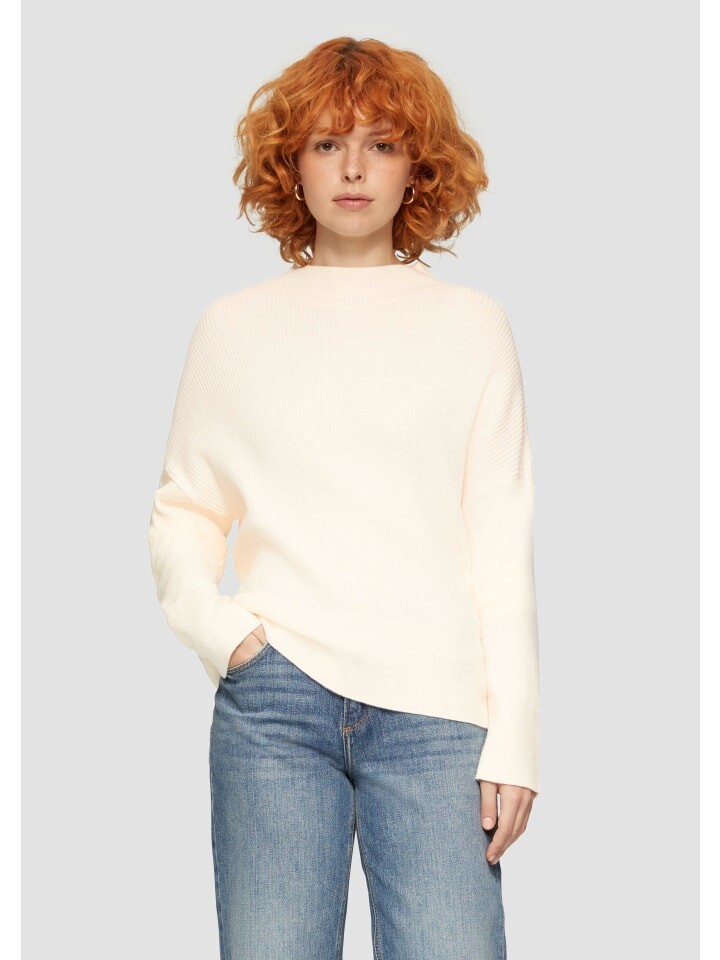 

Пуловер QS Strickpullover langarm, кремовый