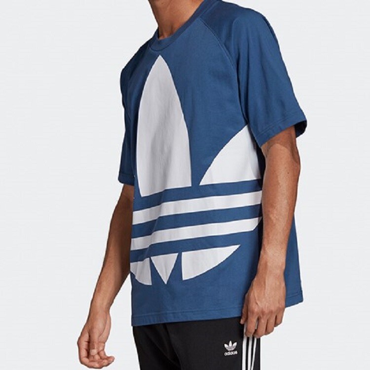 Футболка Adidas Originals Big Trefoil Boxy, темно-синий — фото 4