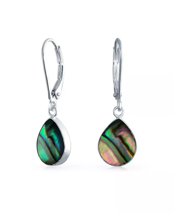 

Серьги-Капли в форме переливающейся ракушки-ушка геометрической формы из стерлингового серебра Bling Jewelry, blue