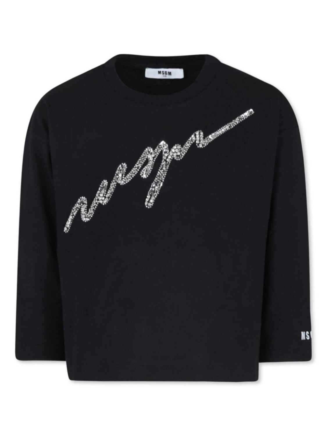 

MSGM Kids футболка, украшенная кристаллами, черный