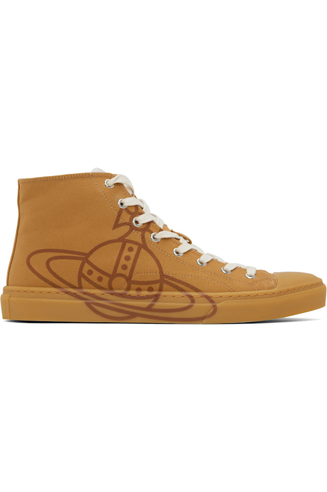 

Высокие кеды из парусины на плоской подошве Vivienne Westwood, цвет honey