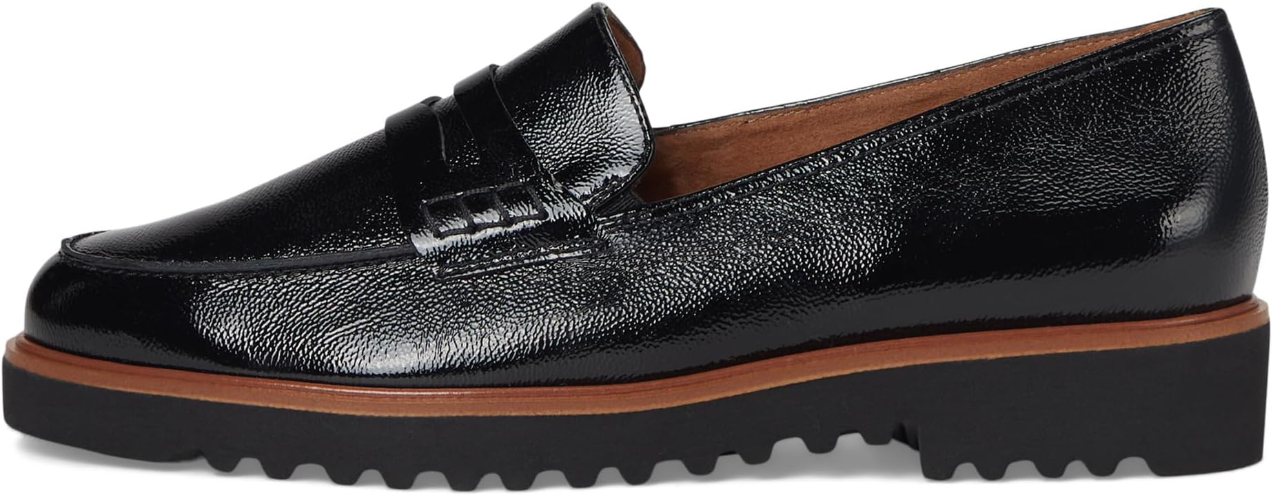 Лоферы Paul Green Women's Carmel Loafers, Black Crinkled Patent — фото 4