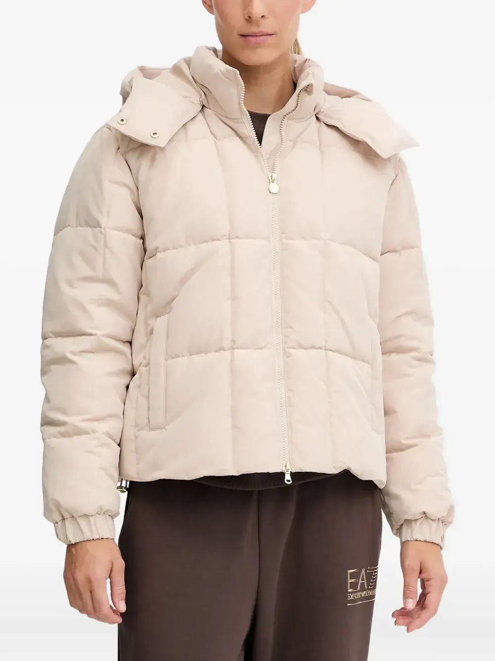 

Стёганая куртка с капюшоном Ea7 Emporio Armani, светло-бежевый