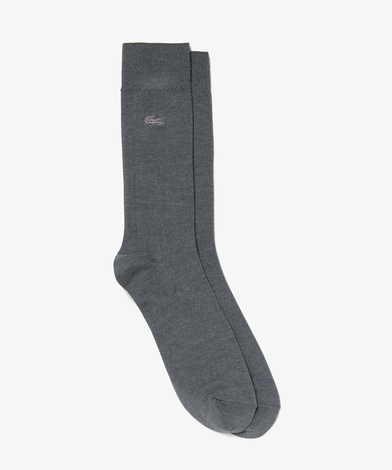 Ребристые носки средней высоты LACOSTE, Charcoal