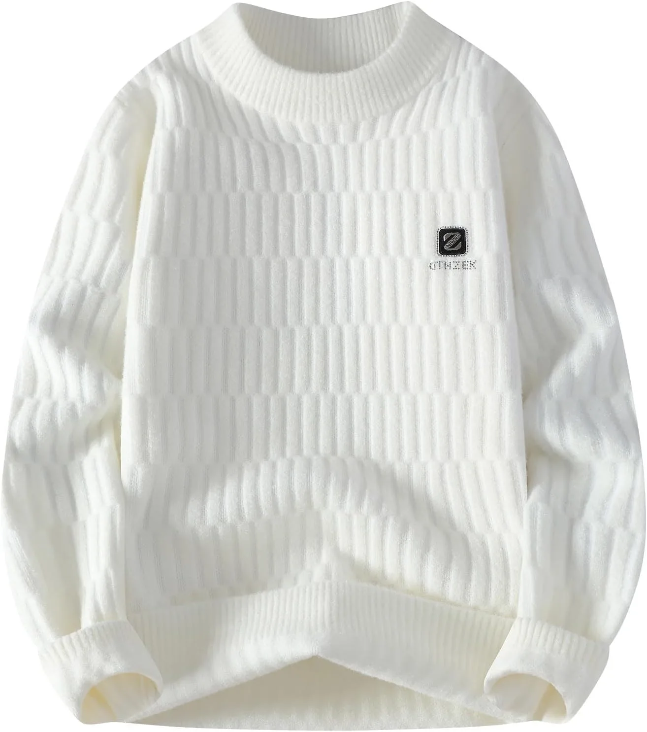 

Мужской повседневный свитер с воротником-гольф и косой вязкой