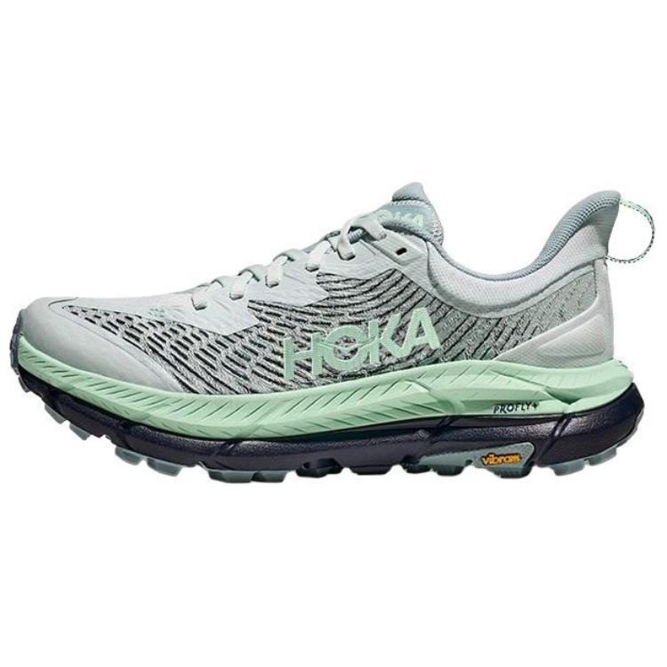 

HOKA ONE ONE Женские кроссовки для трейлраннинга Mafate Speed 4 Slip Resistant Abrasion Resistant низкие серо-зеленые