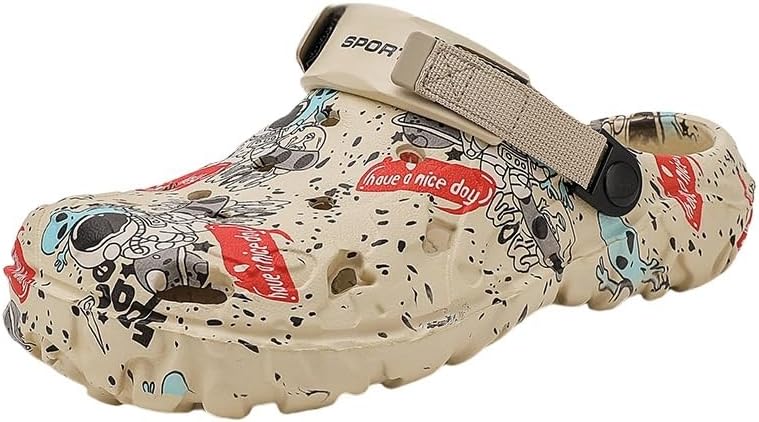 

Удобные мужские летние сандалии EVA с дышащим дизайном и отверстиями, Легкая обувь для улицы, пляжа и вождения, Нескользящая обувь на весь день Clolinde, хаки