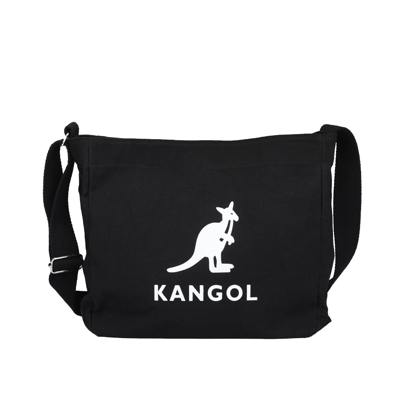 

KANGOL Сумка-мессенджер из холста, сумка-шоппер, сумка-тоут, холщовая сумка, сумка для покупок, сумка через плечо, большой размер, унисекс, черный