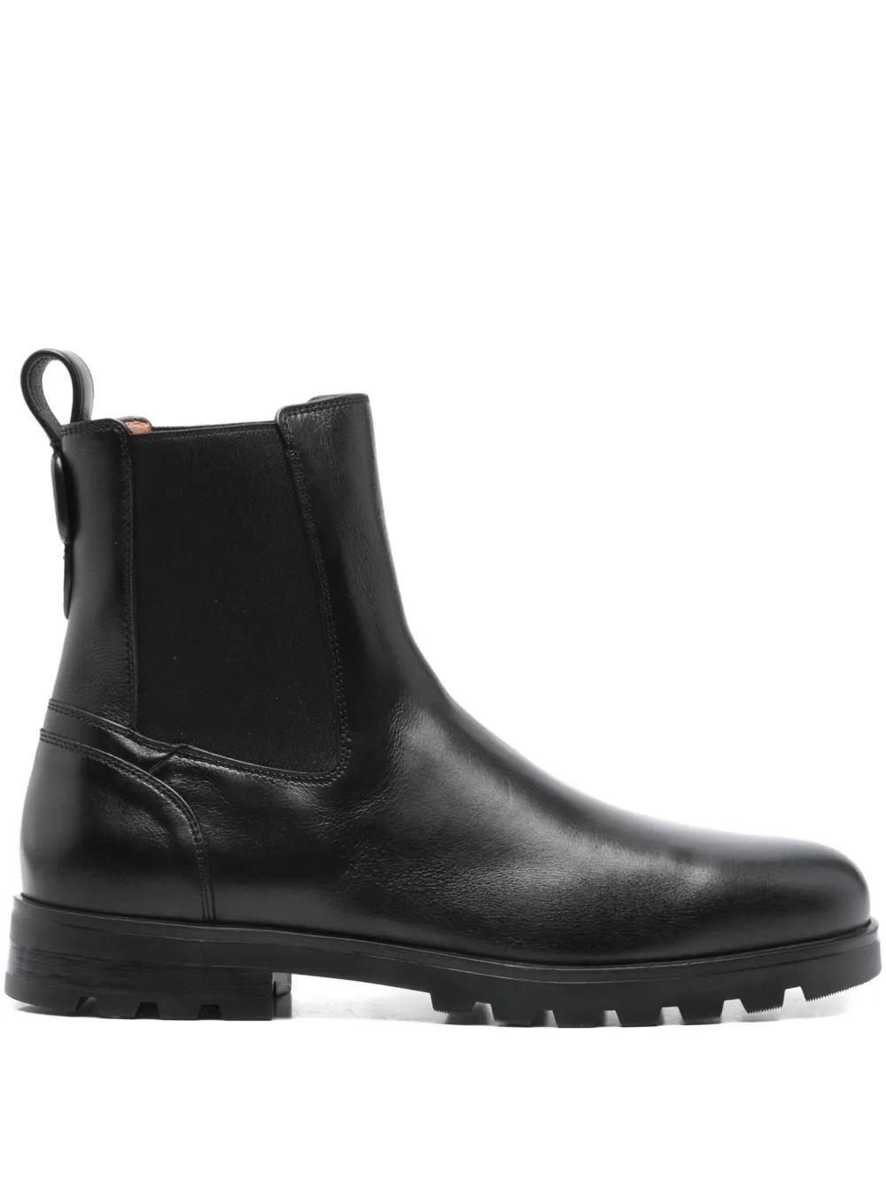 Ботинки из кожи с эластичными вставками Santoni, черный