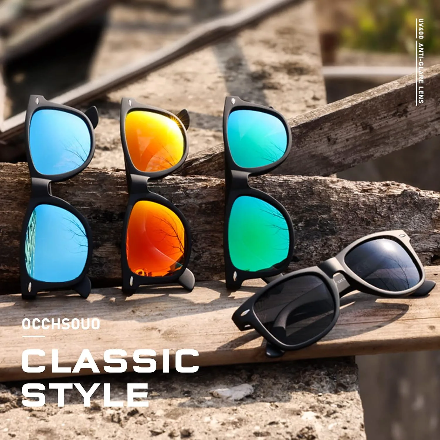 

Поляризованные солнцезащитные очки для женщин и мужчин - модные солнцезащитные очки для вождения, рыбалки, с защитой от УФ-излучения UV400 Occhsouo, B2-black+orange