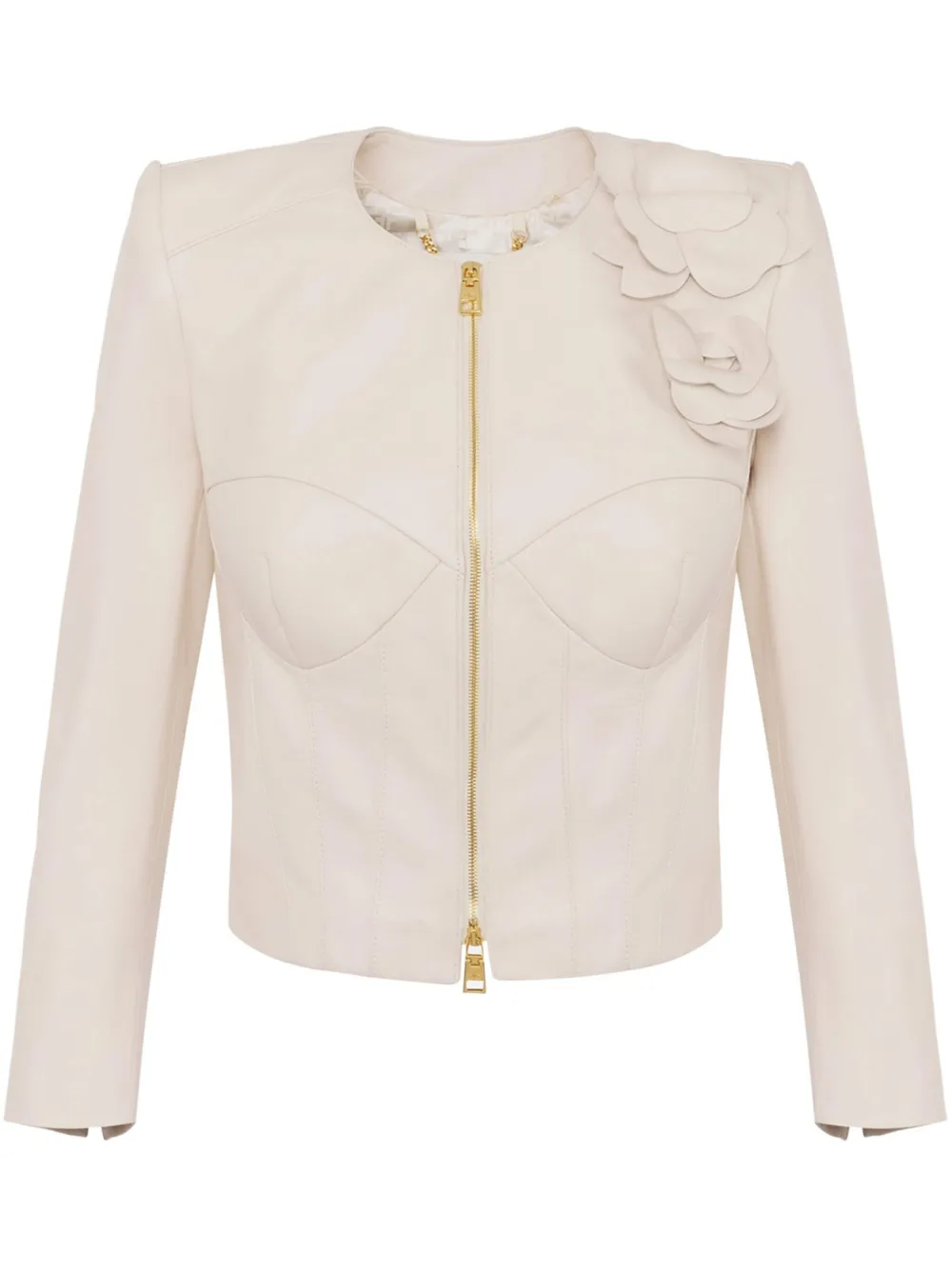 

Куртка с цветочной аппликацией Elisabetta Franchi, нейтральный