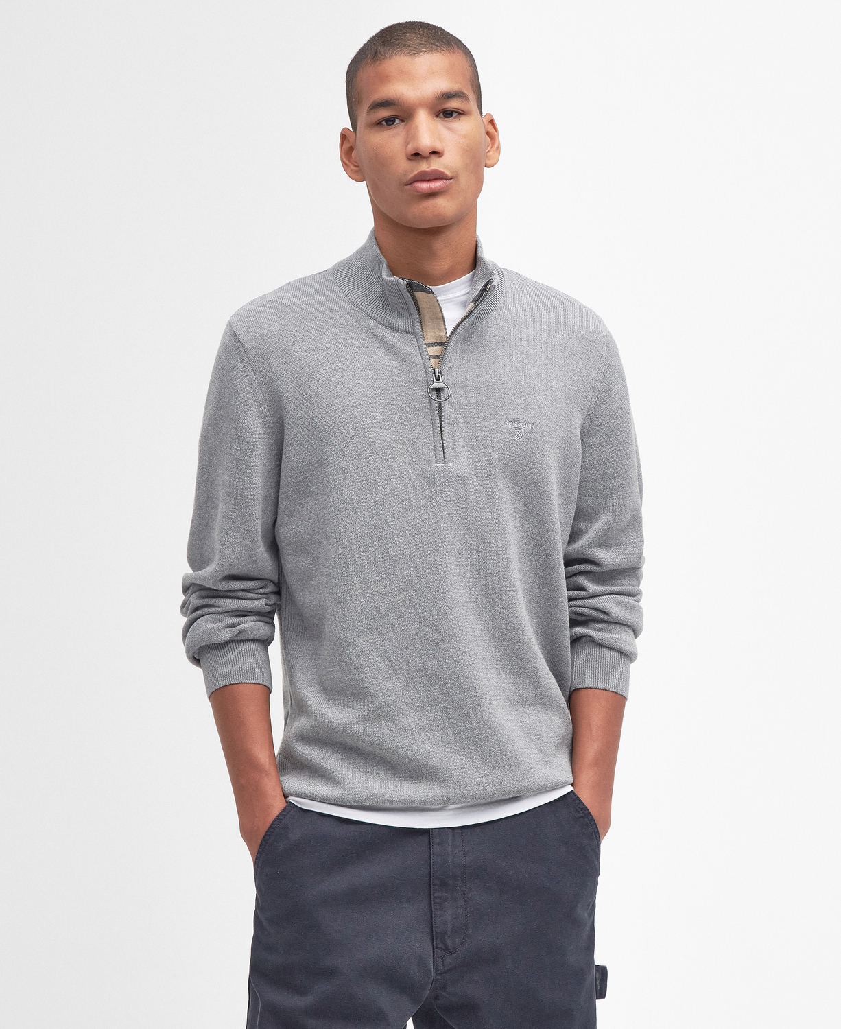 

Джемпер Barbour Cotton Half-Zip, Grey Marl