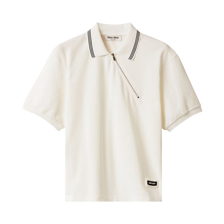 

Топ Miu Miu Polo Piquet Jersey, белый