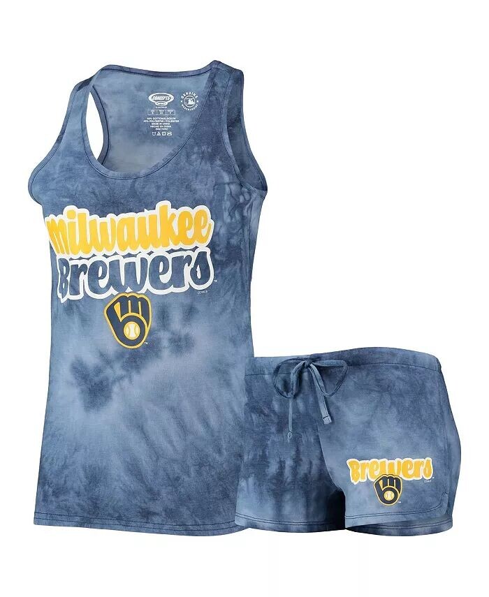 

Женский комплект из майки-борцовки и шорт Navy Milwaukee Brewers Billboard Concepts Sport