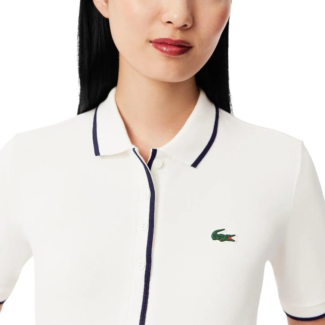 Поло Lacoste Sport Regular Fit с терморегуляцией, Мучной/Темно-синий — фото 4