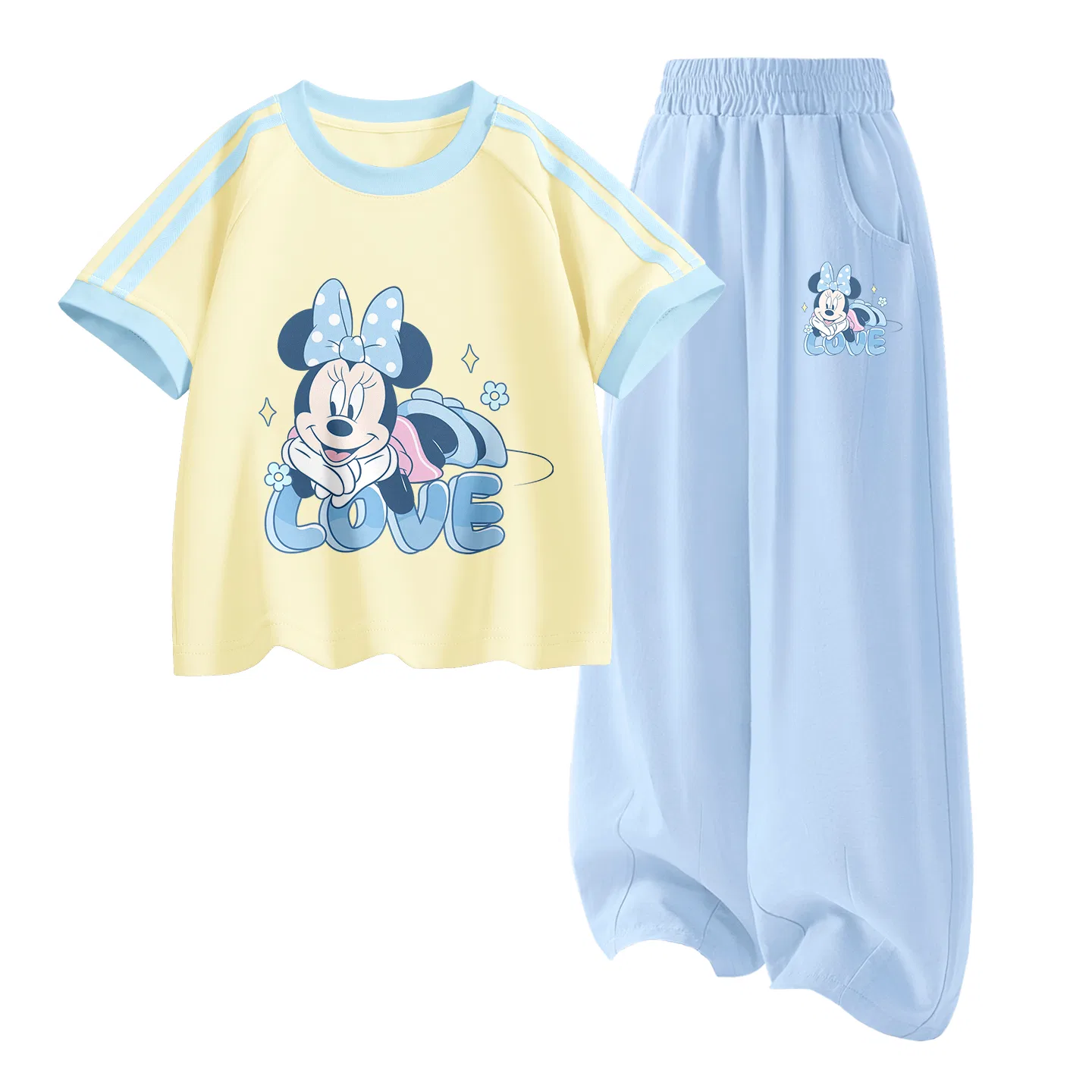 Детский спортивный костюм Casual Sportswear 2 Piece Set Disney, Di Light Honey Honey+Solid Color Cream Frost Blue — фото 4