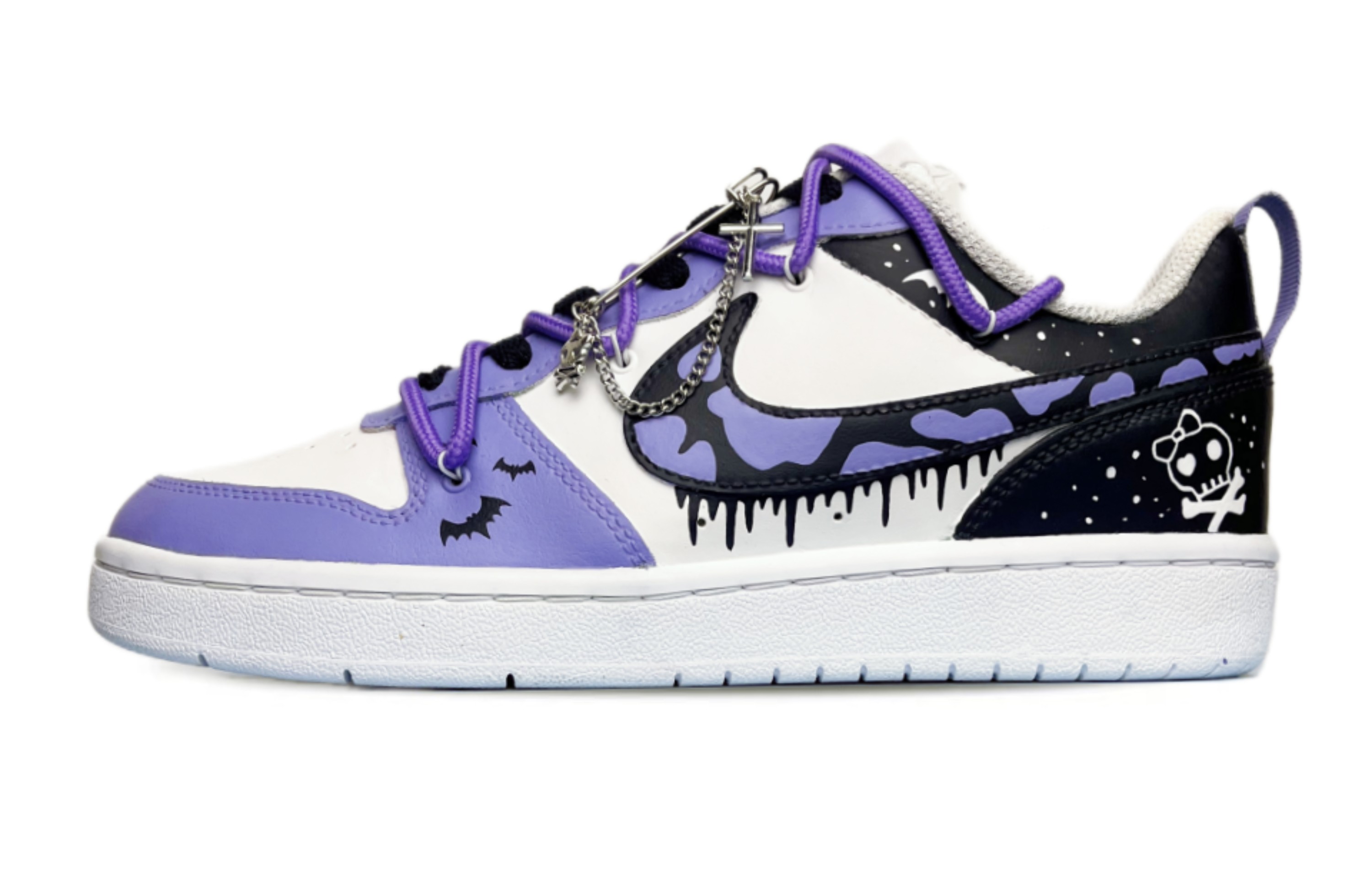 

Кроссовки Nike Court Borough Skateboard Shoes Women's Low-Top Purple Black/White