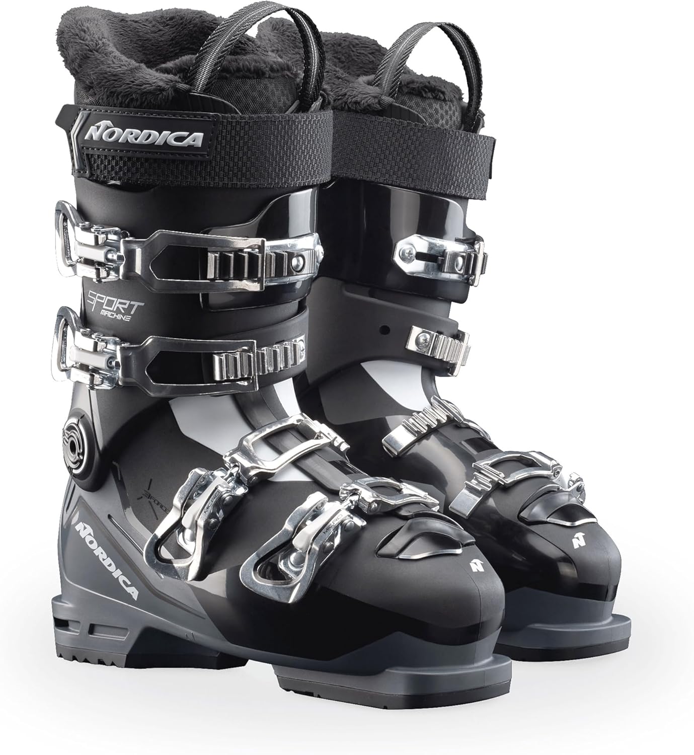 

Женские горнолыжные ботинки Nordica Sportmachine 3 65 среднего размера с удобным входом и широким голенищем, Black/Anthracite/White, Белый, Женские горнолыжные ботинки Nordica Sportmachine 3 65 среднего размера с удобным входом и широким голенищем, Black/