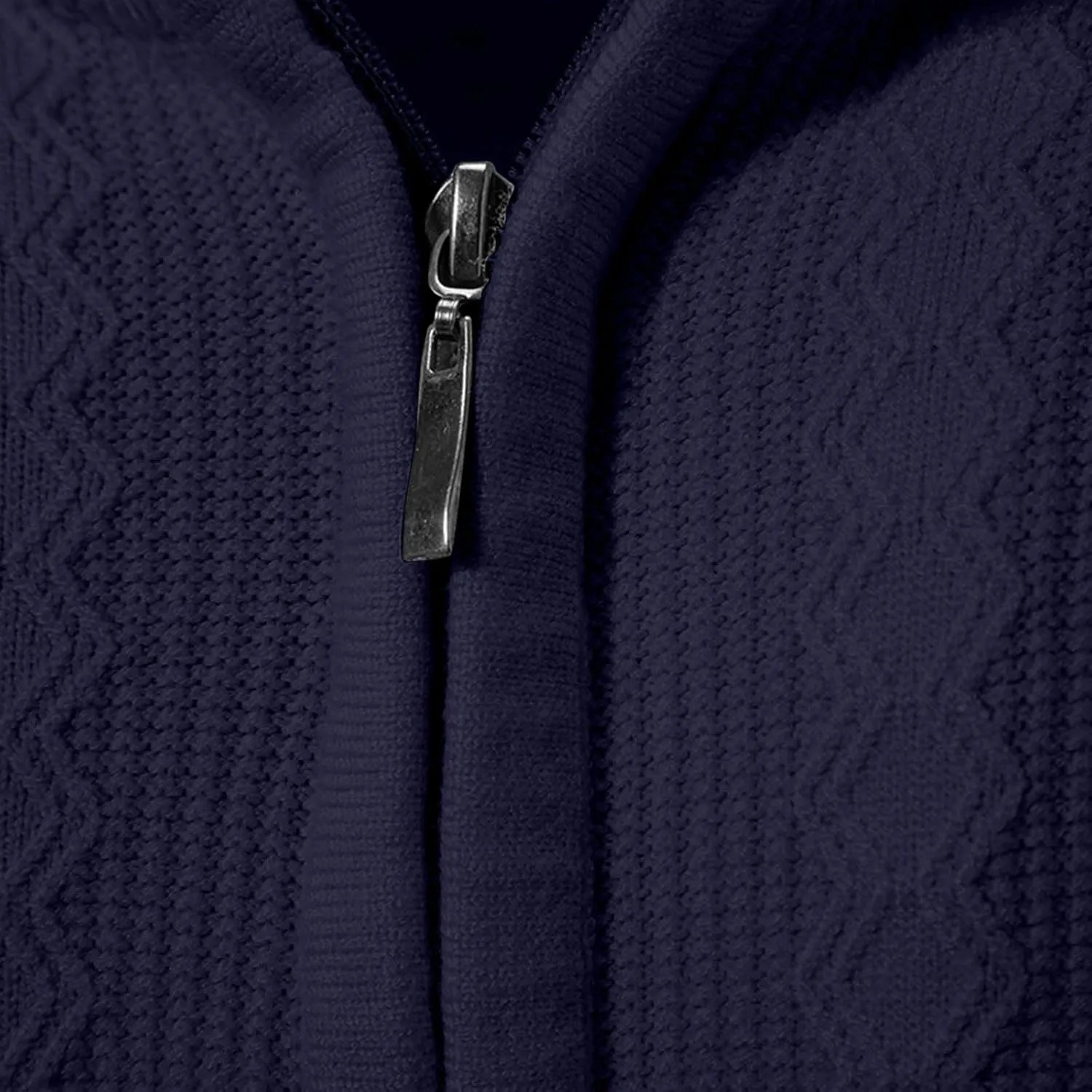 Мужской свитер с четвертью молнии Slim Fit с длинными рукавами и воротником стойкой — фото 3