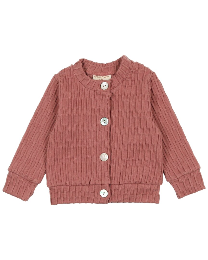 

Кардиган Mon Tresor с плетением «корзинка», розовый