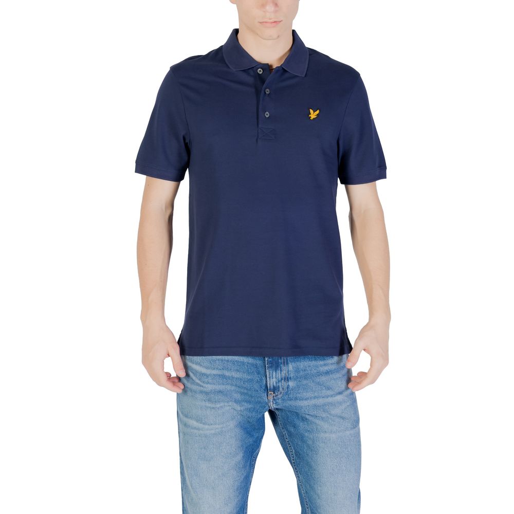 

Синяя хлопковая рубашка-поло Lyle & Scott